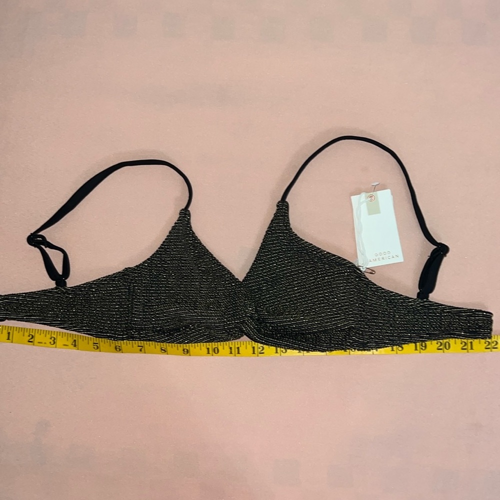 Priced for 1 Good American Swim | Twist Bikini Top (Metallic) Size 0/XXS - Picture 3 of 7